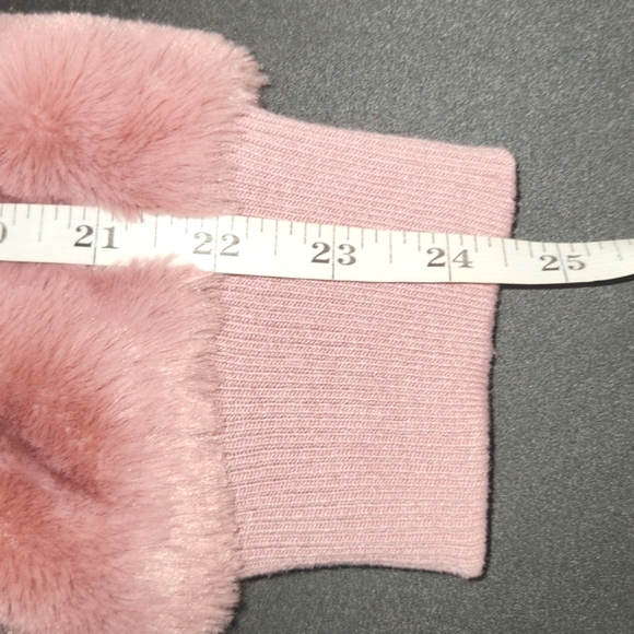 MISS SELFIE DUSTY PINK FAUX FUR JACKET WOMENS SIZE L - Picture 12 of 12
